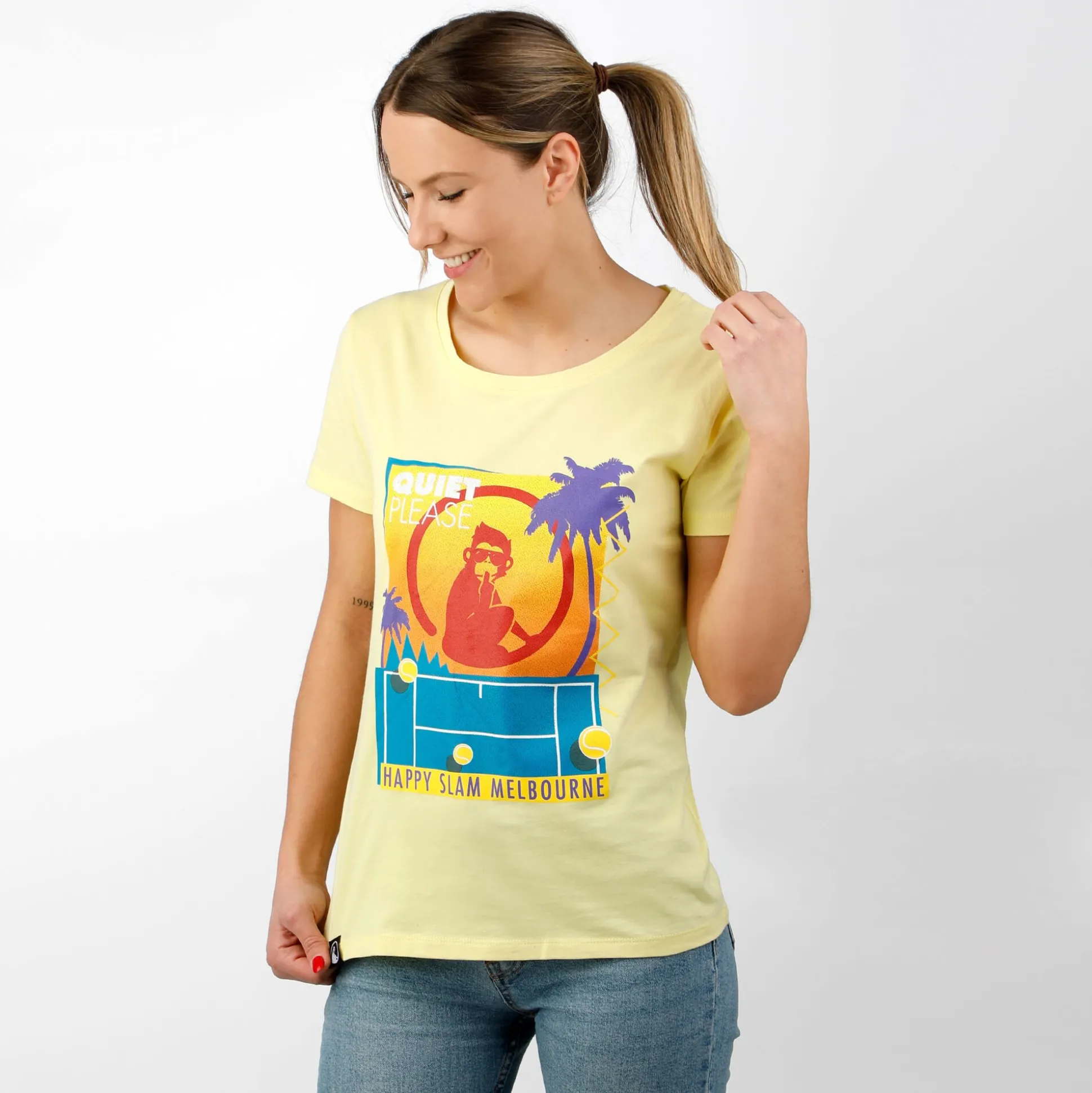 Online Happy Slam T-Shirt Women - Yellow, Multicoloured Shirts