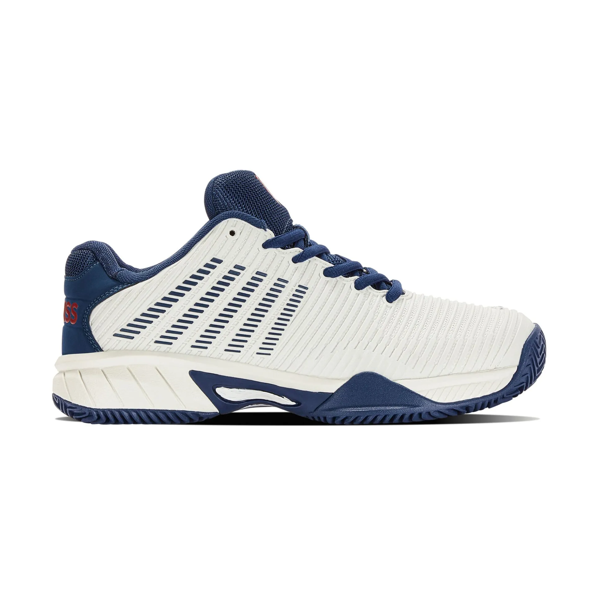 Online Hypercourt Express 2 Clay Court Shoe Kids - White, Dark Blue Clay Court Shoes