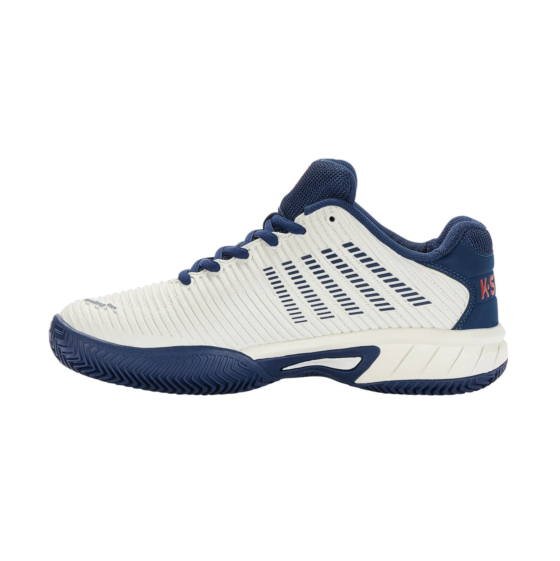 Online Hypercourt Express 2 Clay Court Shoe Kids - White, Dark Blue Clay Court Shoes