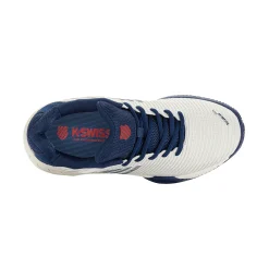 Online Hypercourt Express 2 Clay Court Shoe Kids - White, Dark Blue Clay Court Shoes