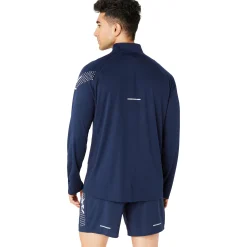 Outlet Icon Ls 1/2 Zip Running Shirt Men - Dark Blue Running Clothing