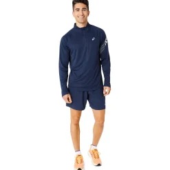 Outlet Icon Ls 1/2 Zip Running Shirt Men - Dark Blue Running Clothing