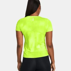 Outlet Laser Wash SS Running Shirt Women - Neon Yellow Running Clothing