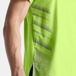 Sale Launch Elite Graphic Running Shirt Men - Green, Grey Running Clothing