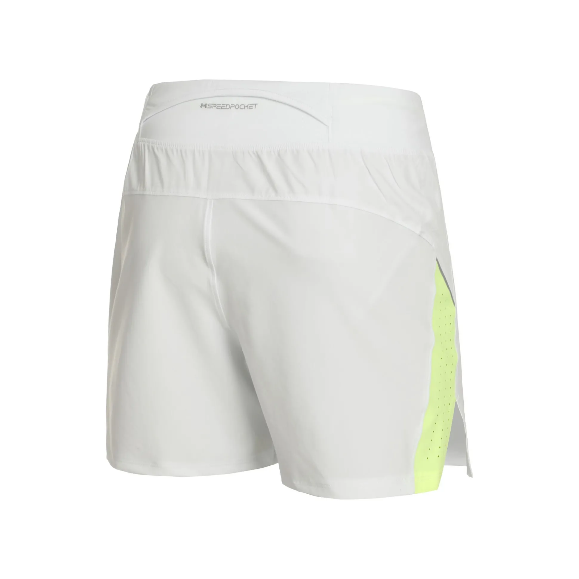 Online Launch Elite 5in Shorts Men - White, Neon Yellow Running Clothing|Shorts