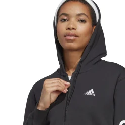 Cheap Linear French Terry Full Zip Hoodie Women - Black, White Jackets