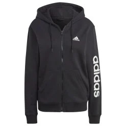 Cheap Linear French Terry Full Zip Hoodie Women - Black, White Jackets