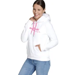 Outlet Logo Hoody Women - White, Pink Hoodies & Sweaters