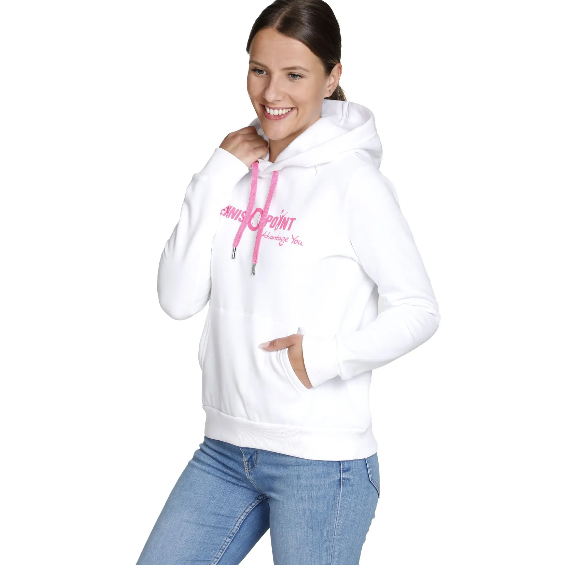 Outlet Logo Hoody Women - White, Pink Hoodies & Sweaters