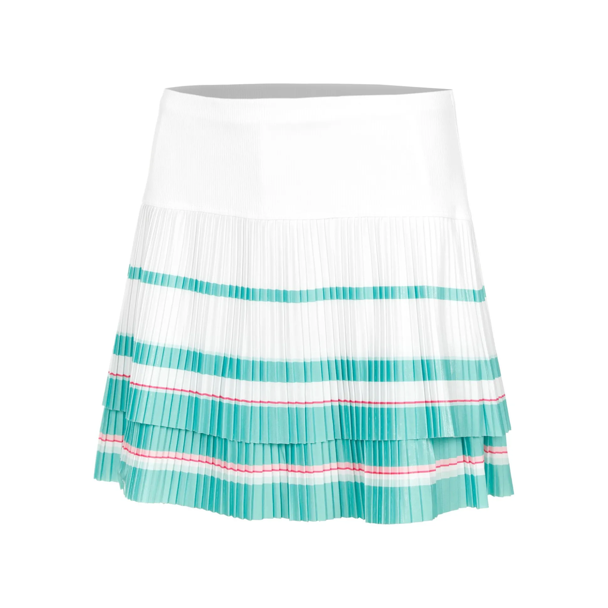 Outlet Long Deco Stripe Pleated Skirt Women - White, Multicoloured Skirts