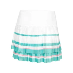 Outlet Long Deco Stripe Pleated Skirt Women - White, Multicoloured Skirts