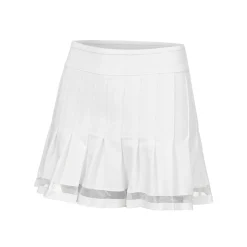 New Long Vintage Pleated Skirt Women - White, Silver Skirts