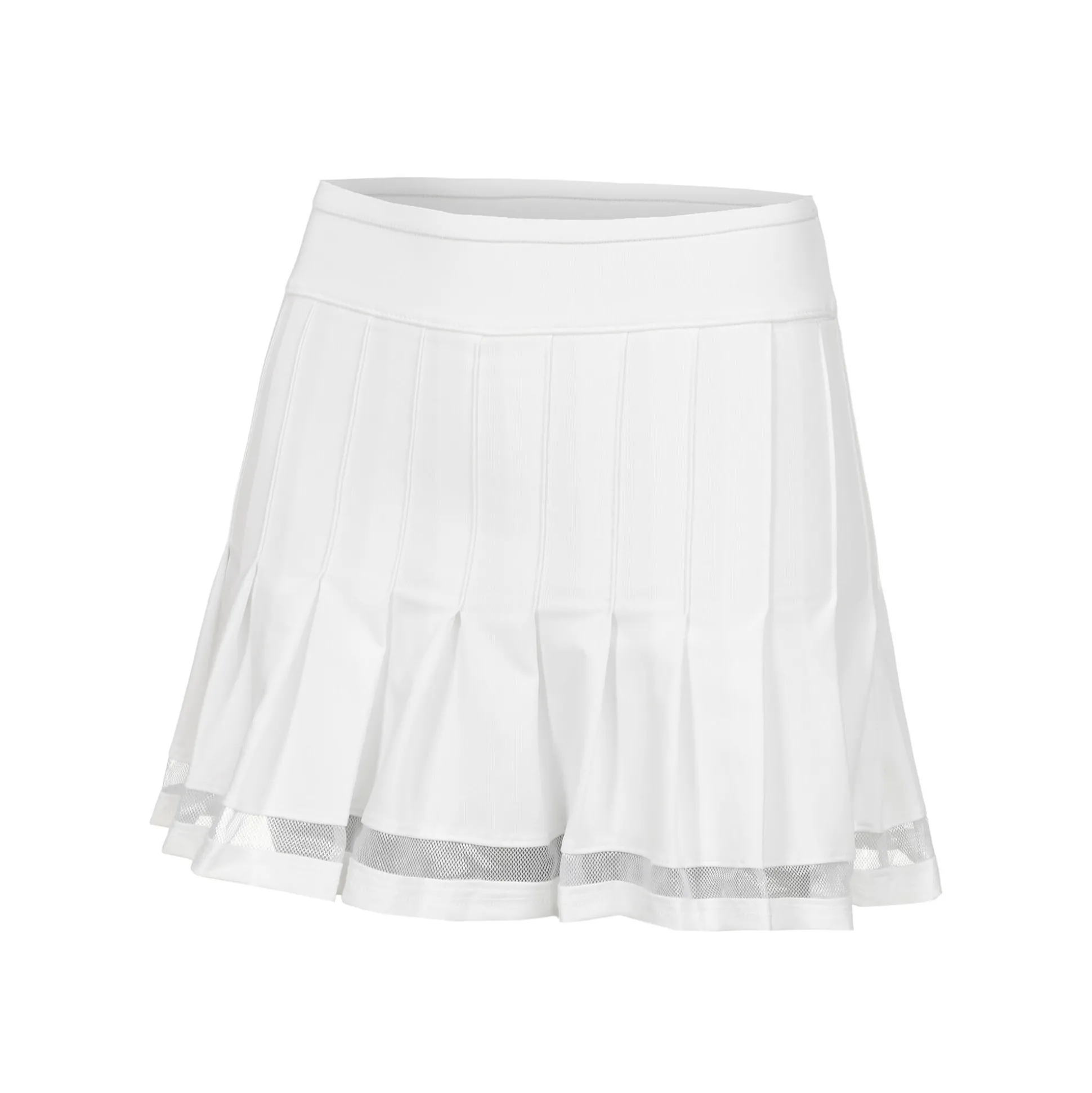 New Long Vintage Pleated Skirt Women - White, Silver Skirts