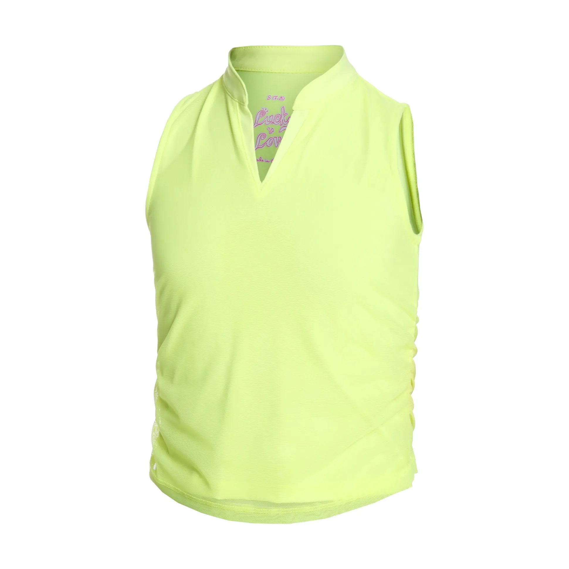 Fashion Mesh Is More Tank Top Girls - Neon Yellow Tops