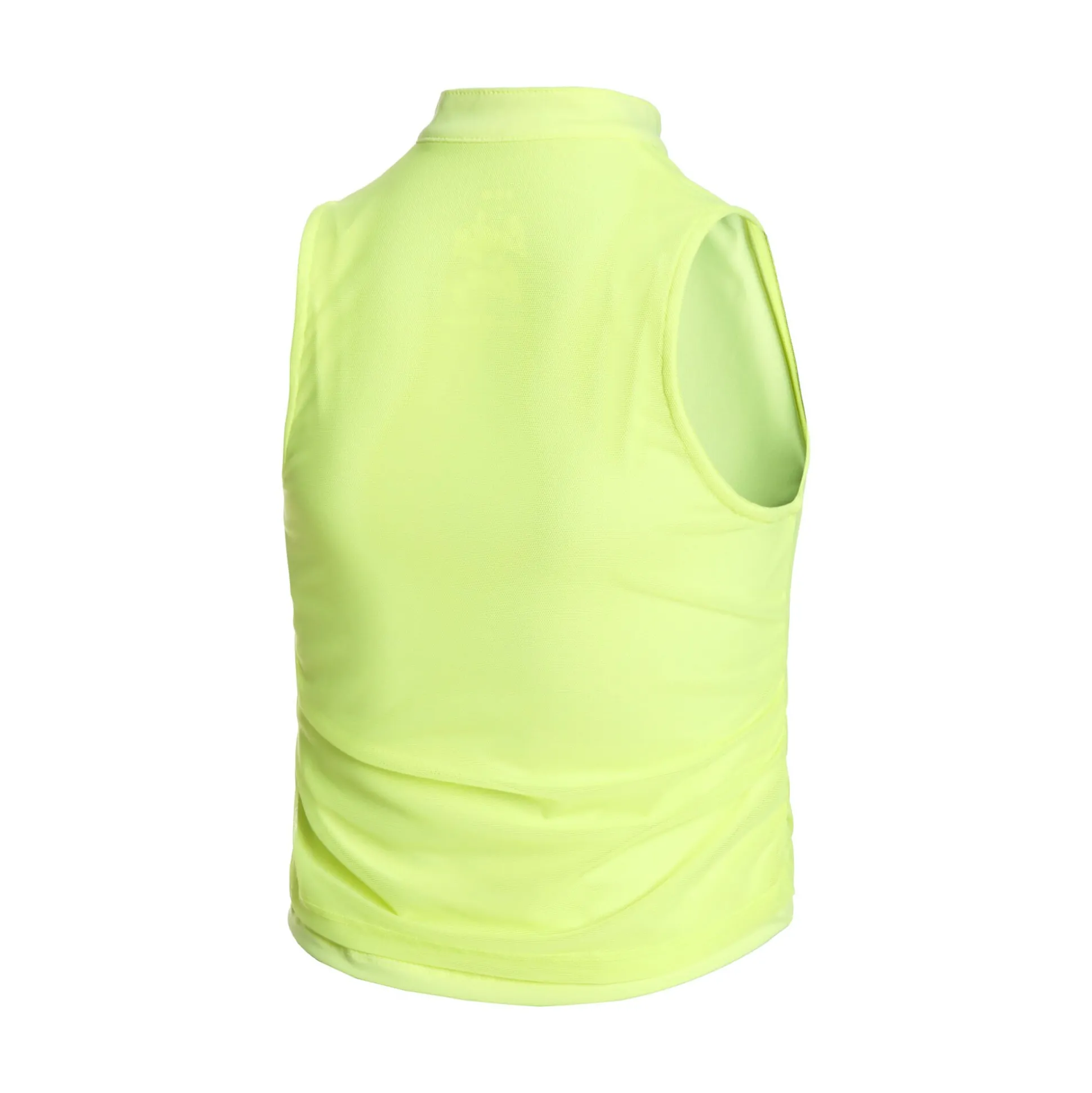 Fashion Mesh Is More Tank Top Girls - Neon Yellow Tops