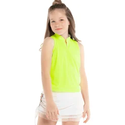 Fashion Mesh Is More Tank Top Girls - Neon Yellow Tops