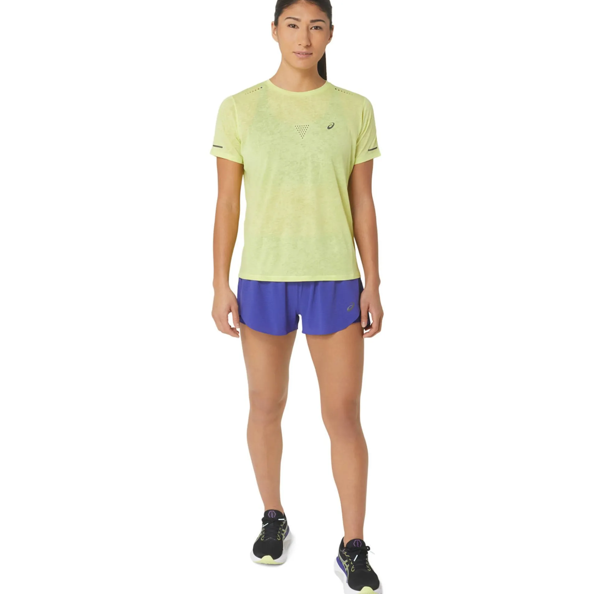 Hot Metarun Pattern Running Shirt Women - Neon Yellow Running Clothing