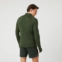 Fashion Midlayer Half Zip Sweatshirt Men - Dark Green Hoodies & Sweaters