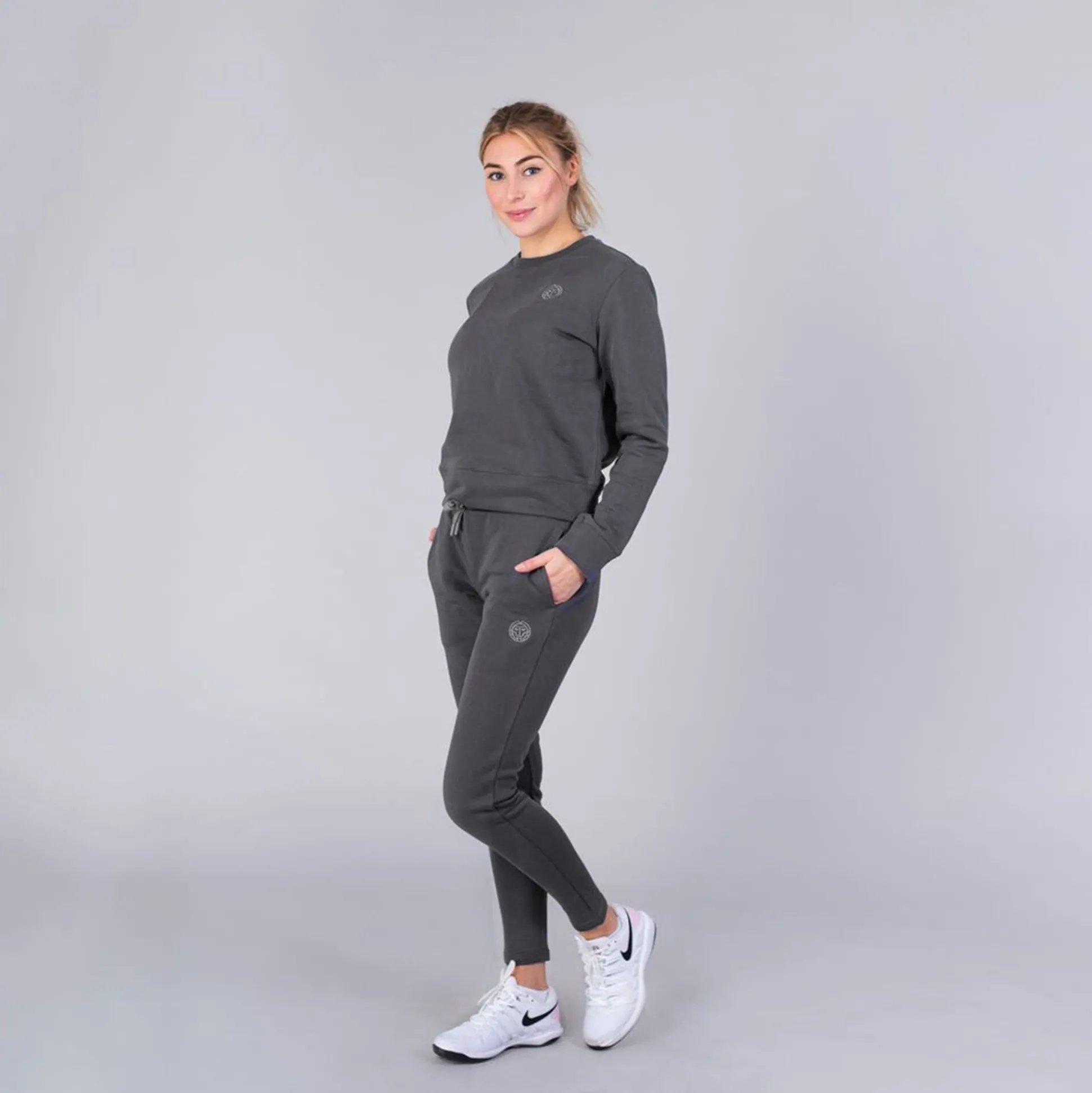 Best Mirella Basic Crew Sweatshirt Women - Dark Grey Hoodies & Sweaters