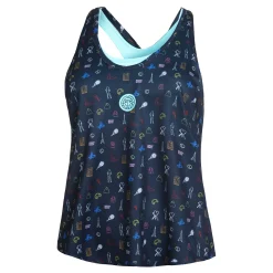 Clearance NATLI Tech Tank Top Women - Dark Blue, Multicoloured Tops