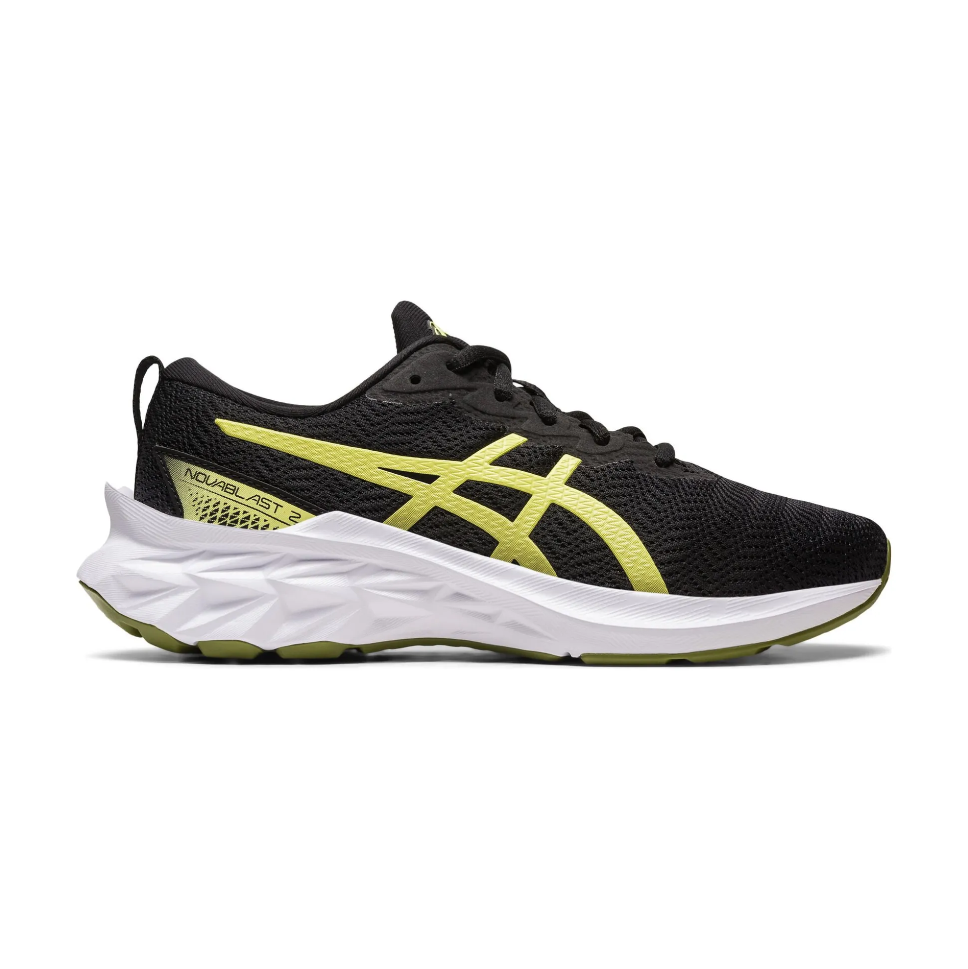 Fashion Novablast 2 GS Neutral Running Shoe Kids - Black, Neon Yellow Running Shoes