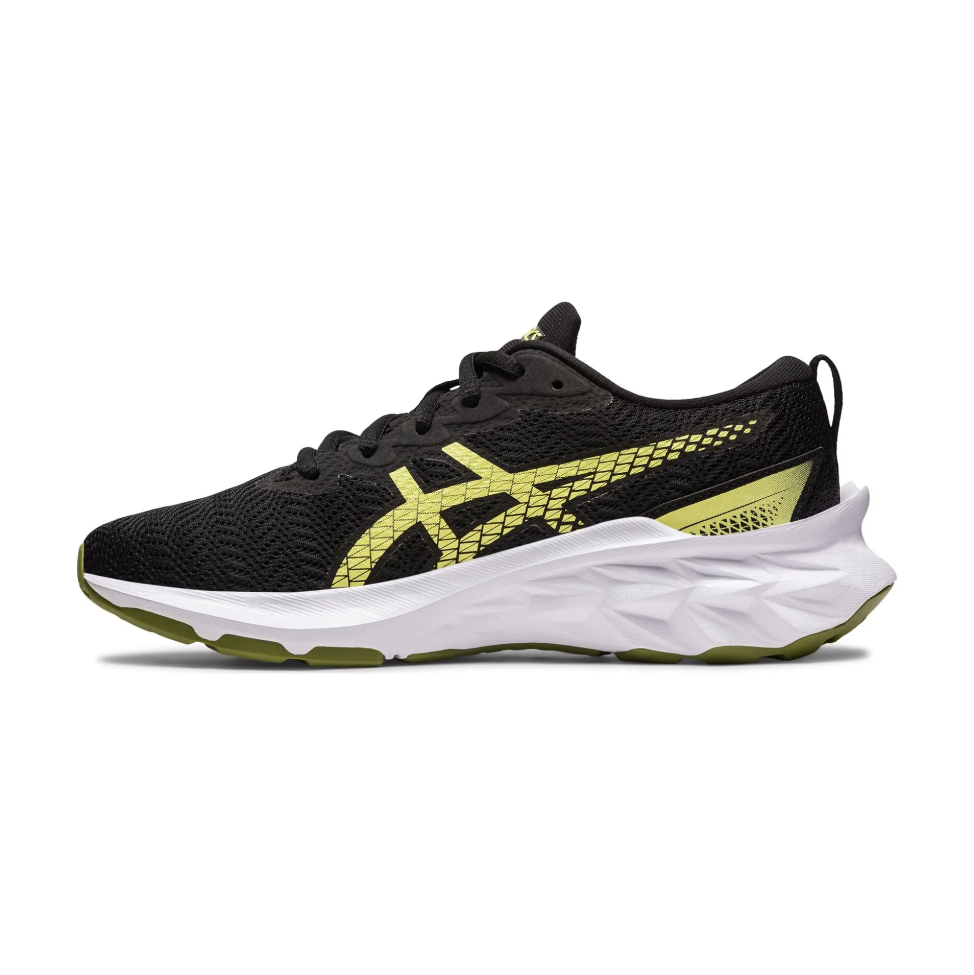 Fashion Novablast 2 GS Neutral Running Shoe Kids - Black, Neon Yellow Running Shoes