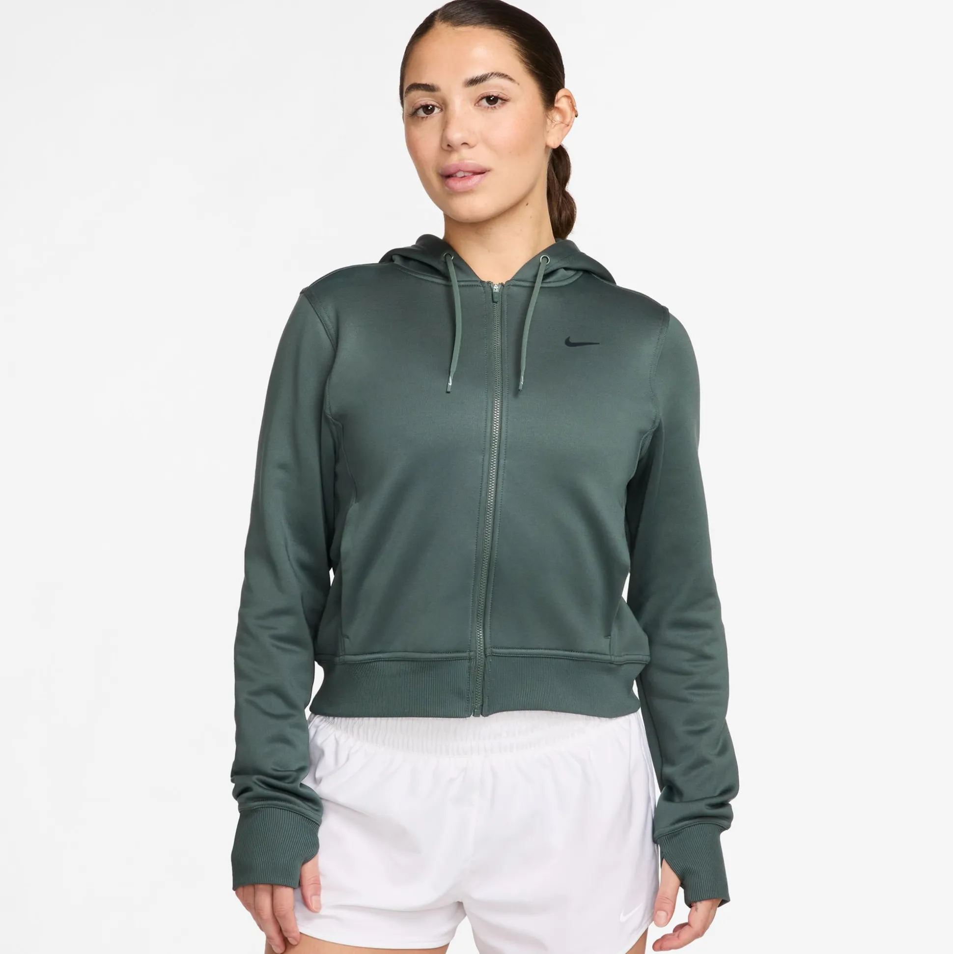 Hot One Therma-Fit Zip Hoodie Women - Green, Black Hoodies & Sweaters|Jackets