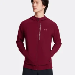 Store Outrun The Storm Running Jacket Men - Dark Red, Black Running Clothing
