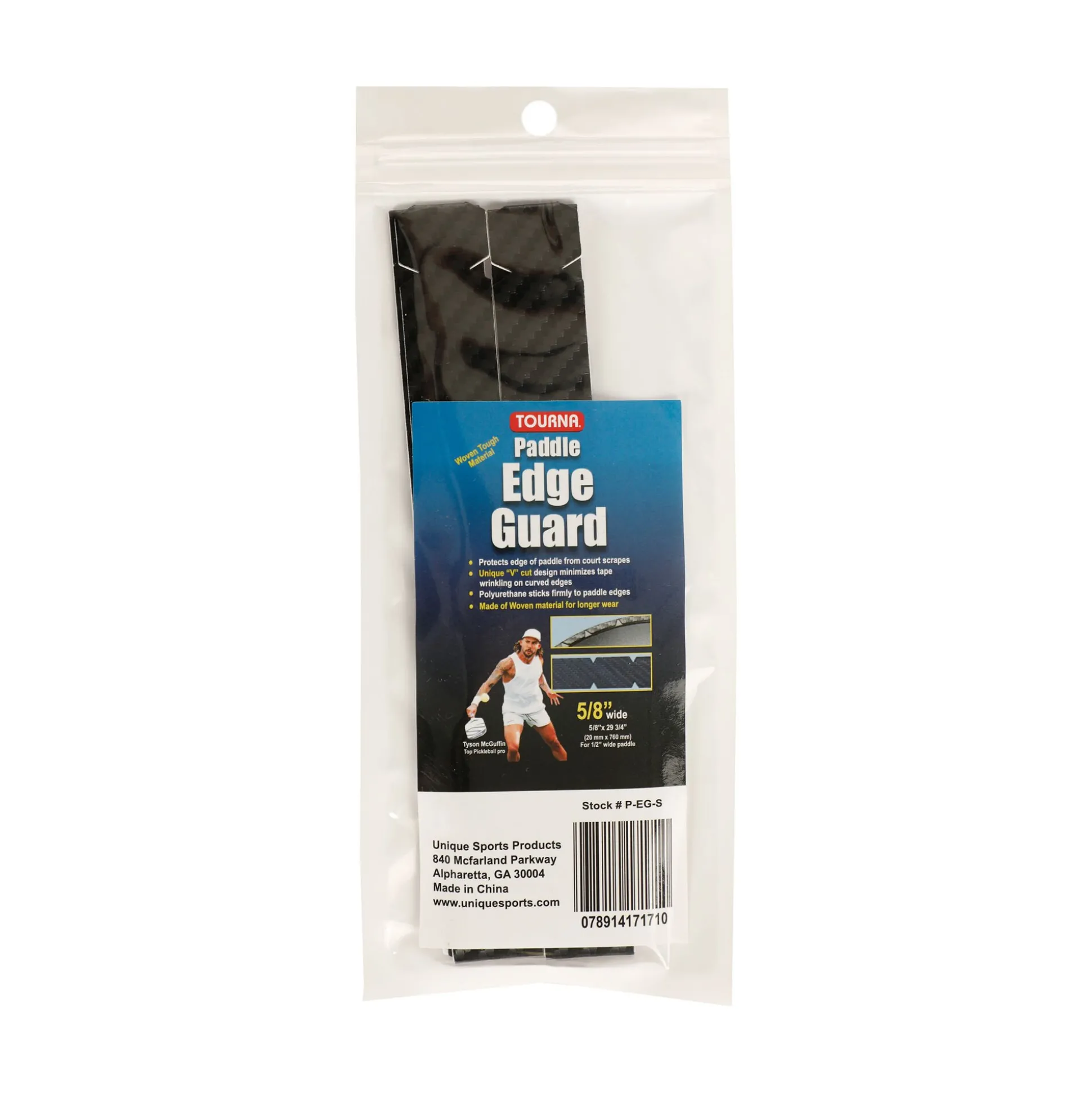 Fashion Padel Edge Guard Wooven 15mm Pickleball Frame Protection Tape - Black Pickleball