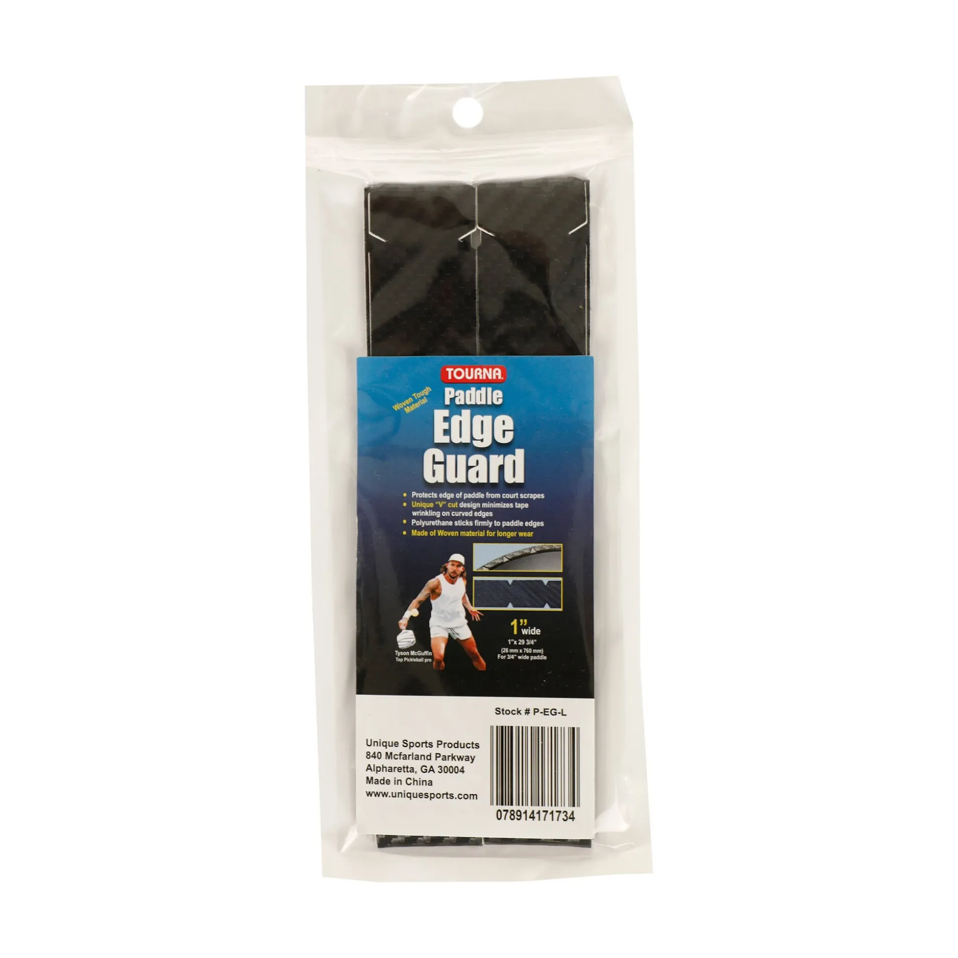 New Padel Edge Guard Wooven 19mm Pickleball Frame Protection Tape - Black Pickleball