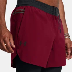 Fashion Peak Woven 2in1 Shorts Men - Wine Red, Black Shorts