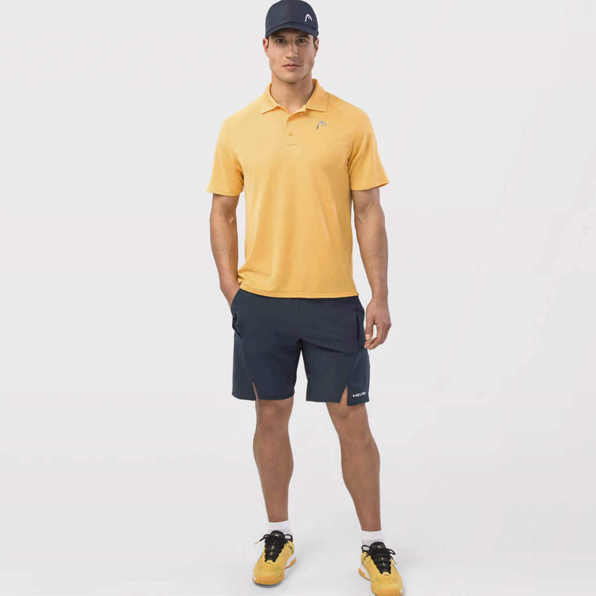 Fashion Performance Shorts Men - Dark Blue, Golden Yellow Shorts