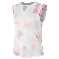 Best Sale Petal Haze Ruffle Tank Top Women - White, Pink Tops