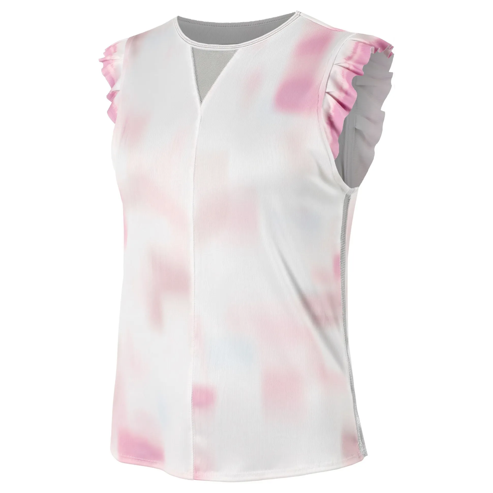 Best Sale Petal Haze Ruffle Tank Top Women - White, Pink Tops