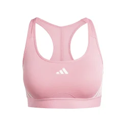 New Power Racer Medium 3-Stripes Sports Bras Women - Pink, White Sports Bras