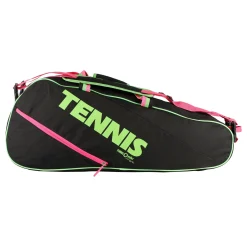 Discount Premium Neon 6R Racket Bag - Black, Neon Green Racket Bags