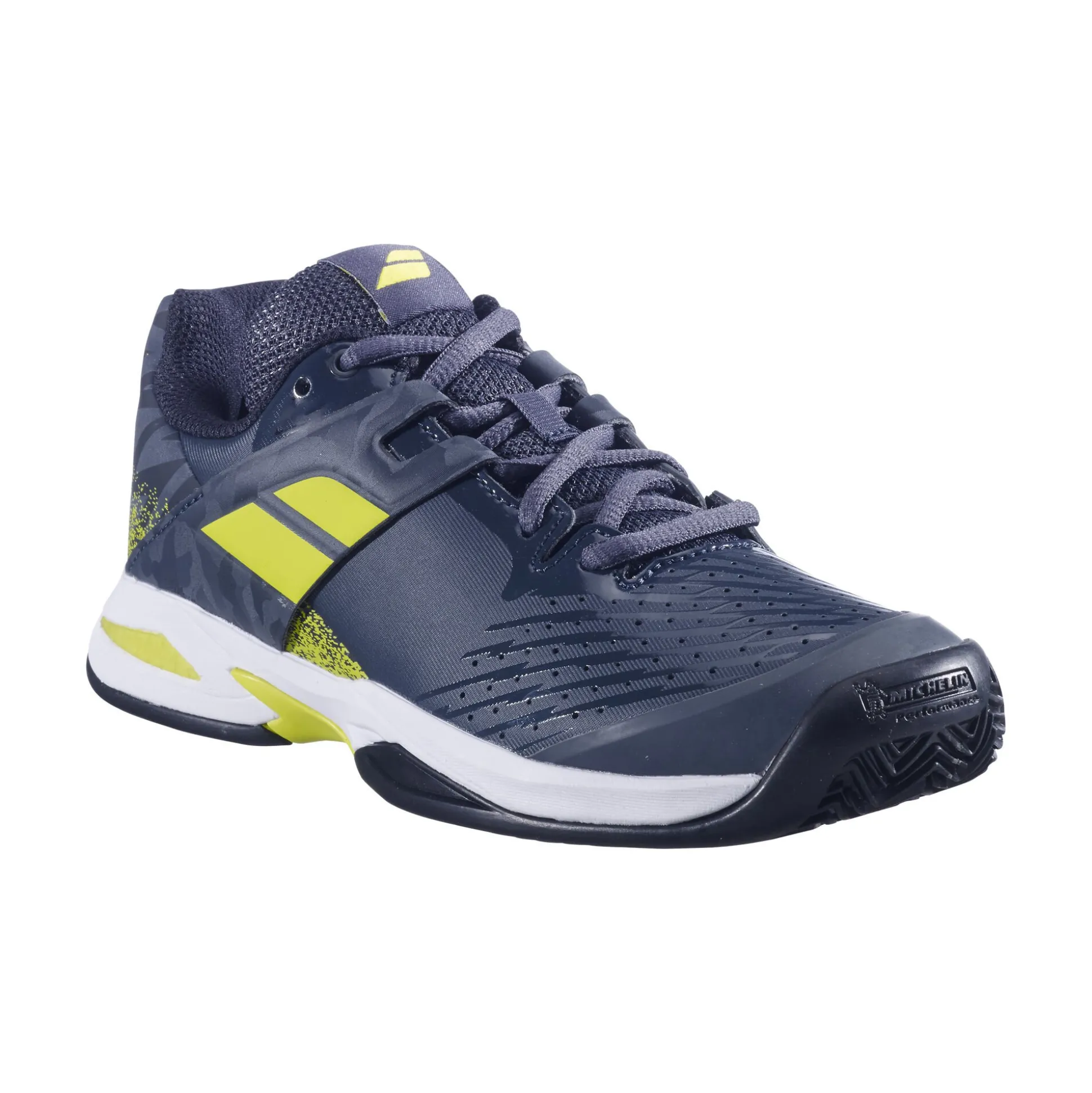 Fashion Propulse Clay Court Shoe Kids - Dark Blue, Neon Green Clay Court Shoes