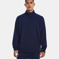 Shop Quarter Half-Zip Long Sleeve Men - Dark Blue Shirts