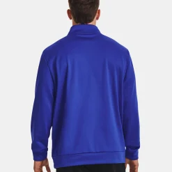 Flash Sale Quarter Half-Zip Long Sleeve Men - Dark Blue Shirts