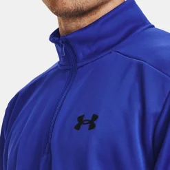Flash Sale Quarter Half-Zip Long Sleeve Men - Dark Blue Shirts