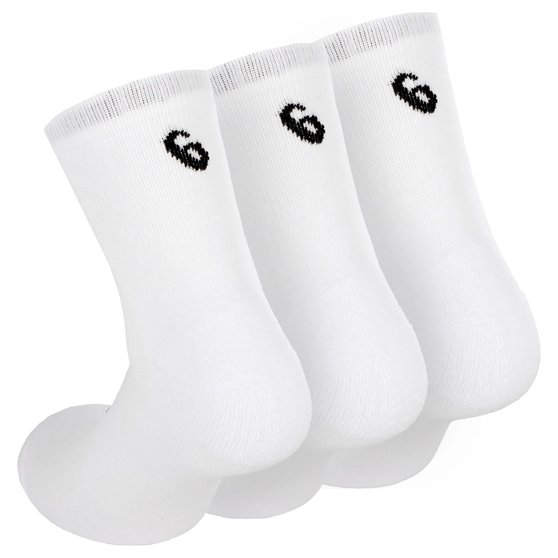Sale Quarter Sports Socks 3 Pack - White, Black Socks