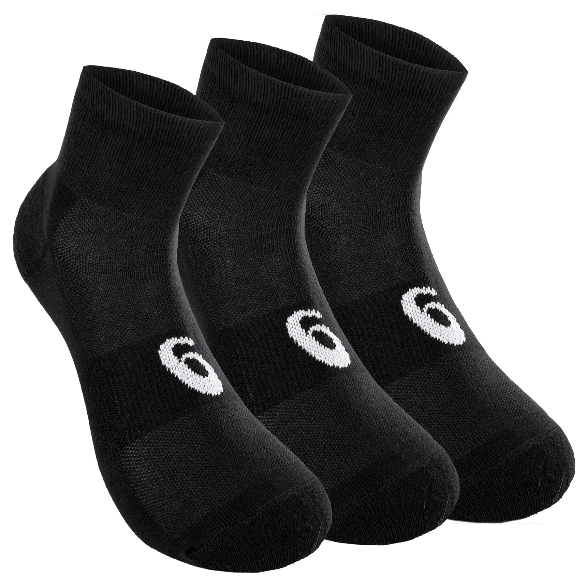 Outlet Quarter Sports Socks 3 Pack - Black, White Socks