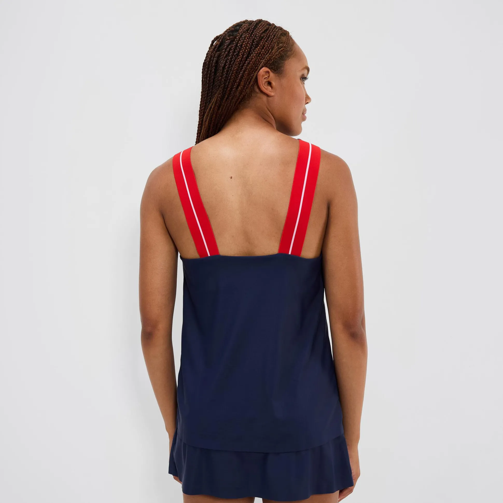 New Quincy Tank Top Women - Dark Blue, Red Tops