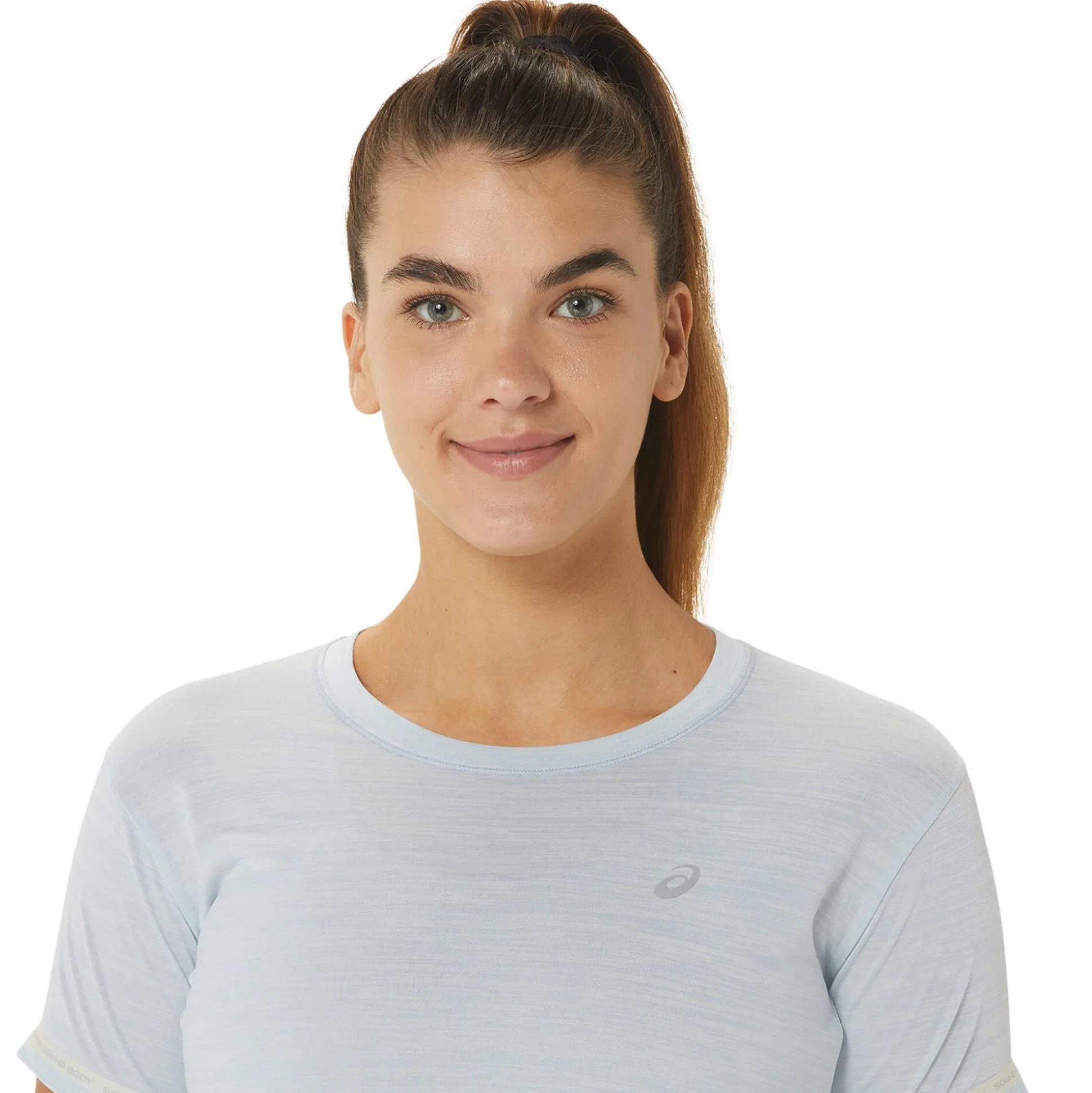Best Race Crop Running Shirt Women - Light Blue Running Clothing