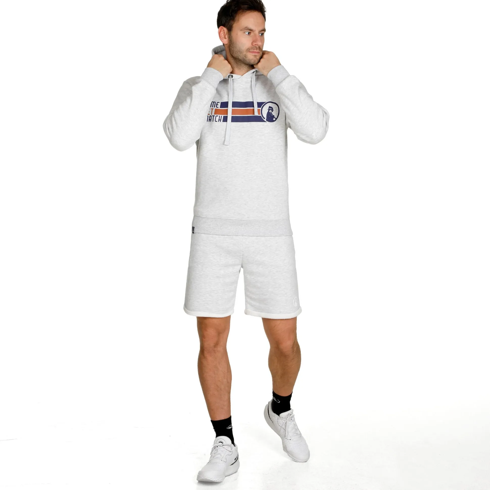 Store Retro Stripe Block Hoody Men - Lightgrey, Multicoloured Hoodies & Sweaters