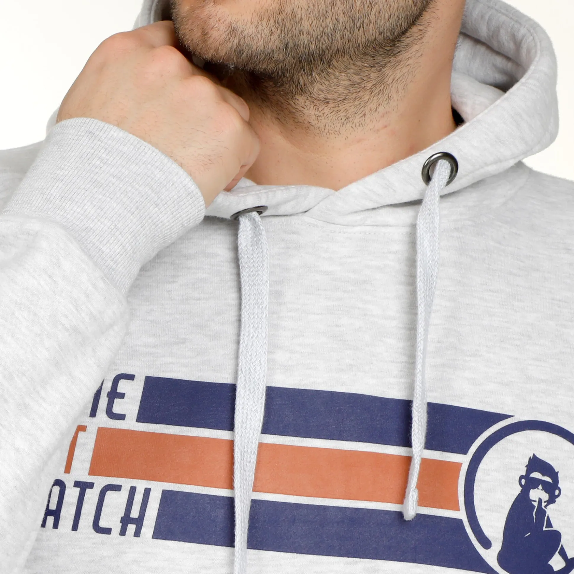 Store Retro Stripe Block Hoody Men - Lightgrey, Multicoloured Hoodies & Sweaters