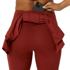 Hot Road High Waist Running Tights Women - Dark Red Running Clothing