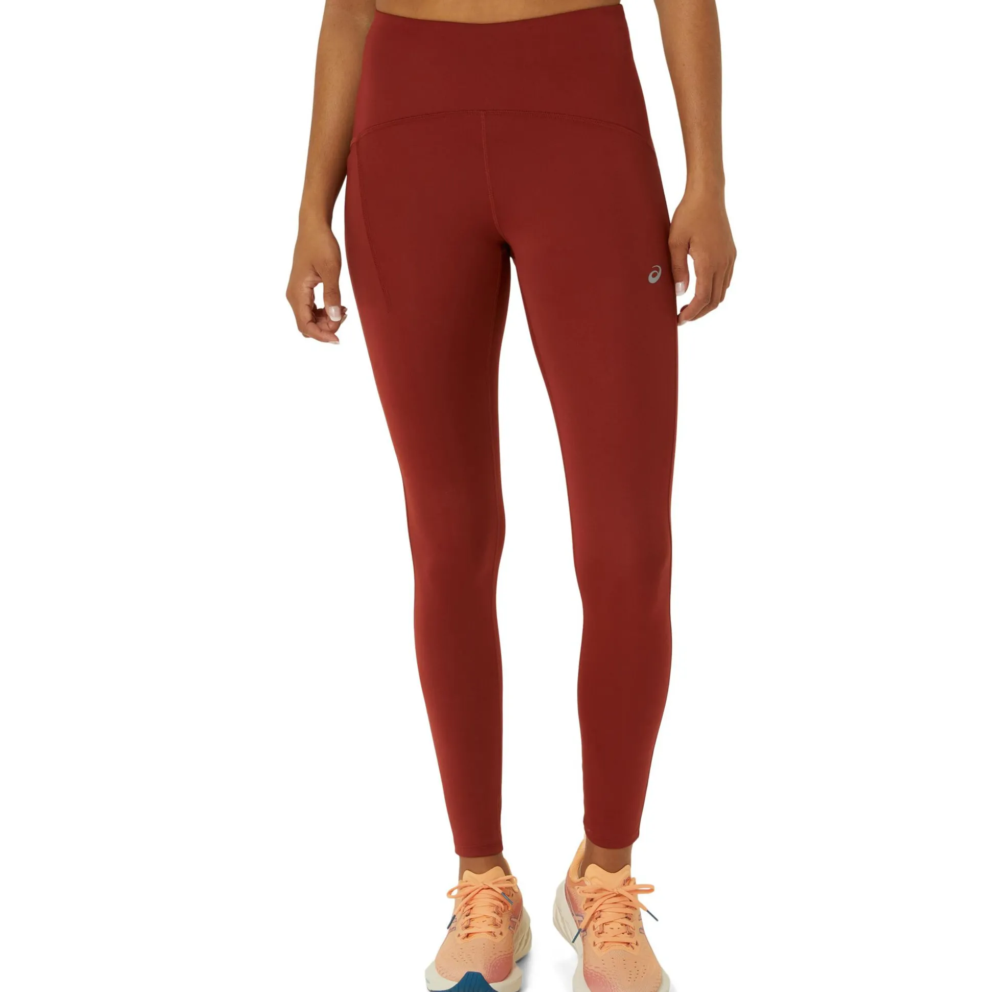 Hot Road High Waist Running Tights Women - Dark Red Running Clothing