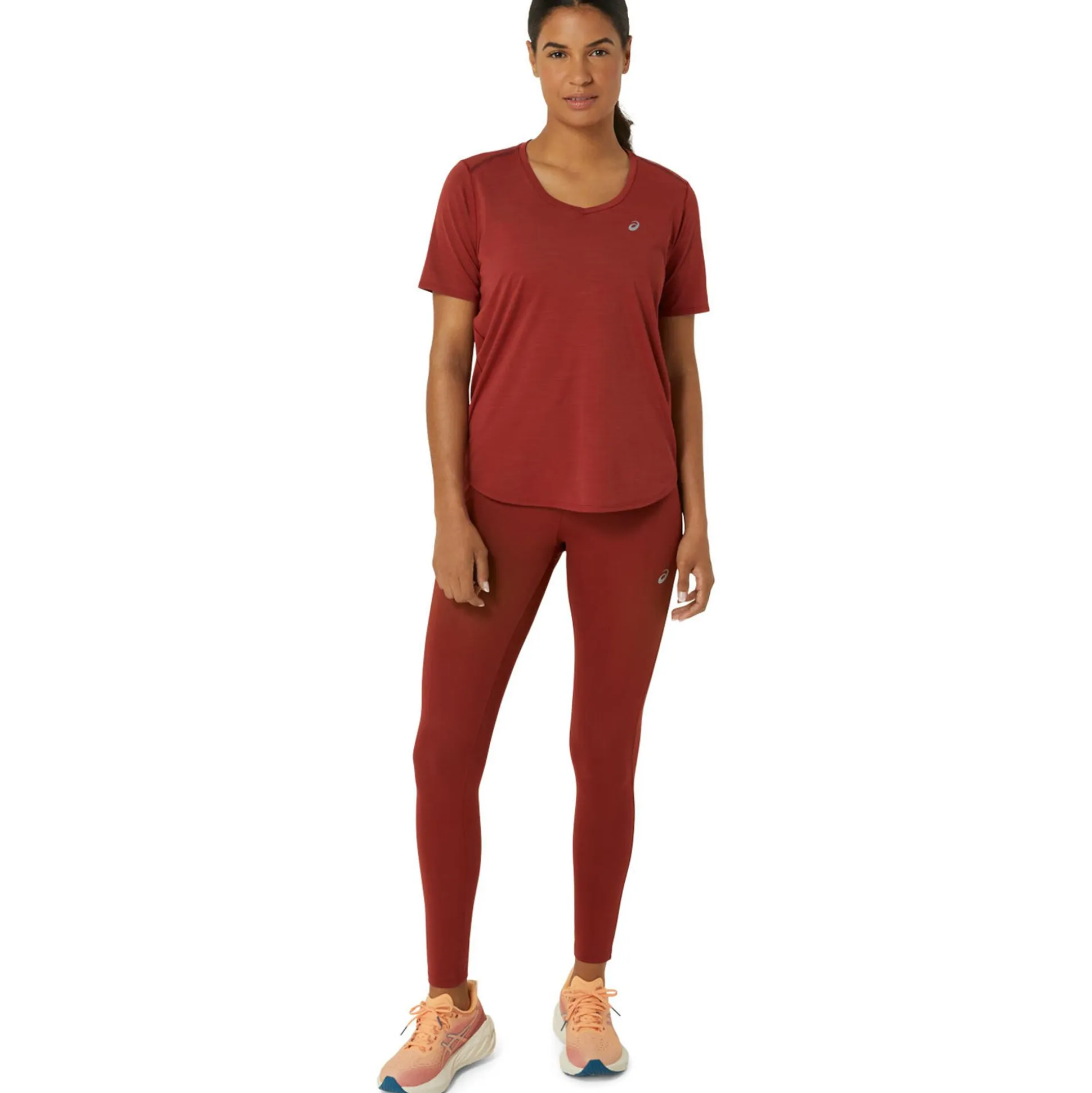 Hot Road High Waist Running Tights Women - Dark Red Running Clothing