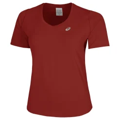 Online Road V-Neck Running Shirt Women - Dark Red Running Clothing